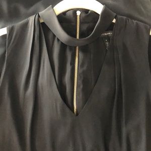 Black Choker Neck Shift Dress